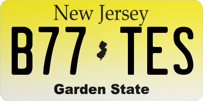 NJ license plate B77TES