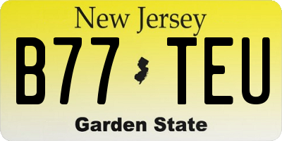 NJ license plate B77TEU