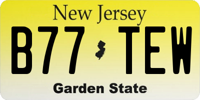 NJ license plate B77TEW