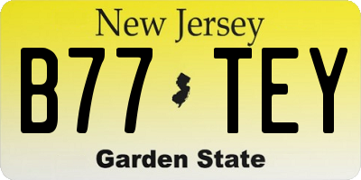 NJ license plate B77TEY