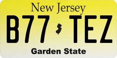 NJ license plate B77TEZ