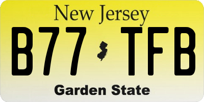 NJ license plate B77TFB