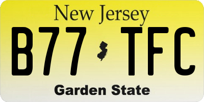NJ license plate B77TFC