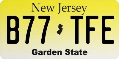 NJ license plate B77TFE
