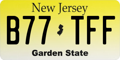 NJ license plate B77TFF
