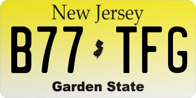 NJ license plate B77TFG