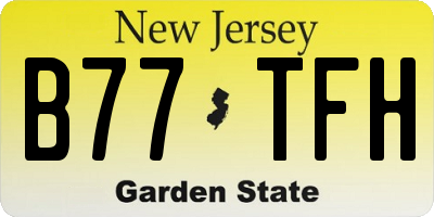 NJ license plate B77TFH