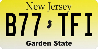 NJ license plate B77TFI