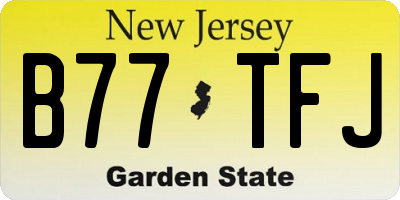 NJ license plate B77TFJ