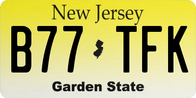 NJ license plate B77TFK