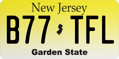 NJ license plate B77TFL