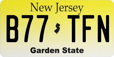 NJ license plate B77TFN