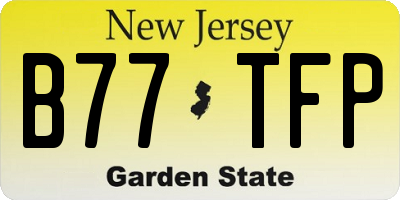 NJ license plate B77TFP