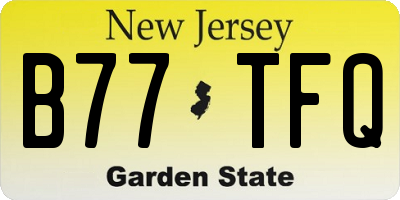 NJ license plate B77TFQ