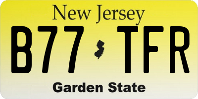 NJ license plate B77TFR