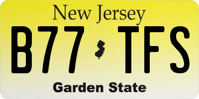 NJ license plate B77TFS