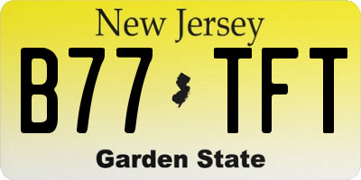 NJ license plate B77TFT