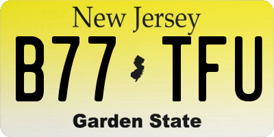 NJ license plate B77TFU