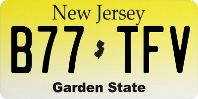 NJ license plate B77TFV