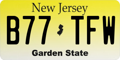 NJ license plate B77TFW
