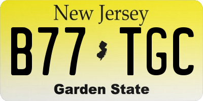 NJ license plate B77TGC