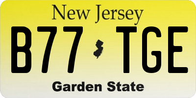 NJ license plate B77TGE