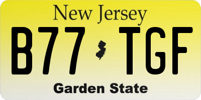 NJ license plate B77TGF