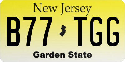 NJ license plate B77TGG