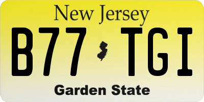 NJ license plate B77TGI