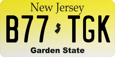 NJ license plate B77TGK