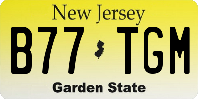 NJ license plate B77TGM