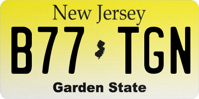 NJ license plate B77TGN