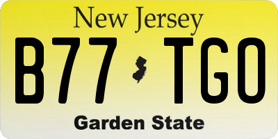 NJ license plate B77TGO