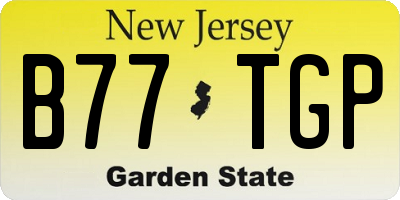 NJ license plate B77TGP