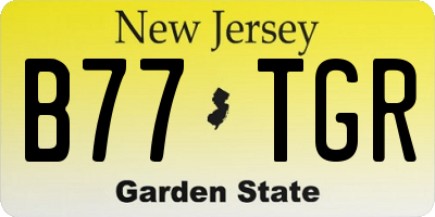 NJ license plate B77TGR