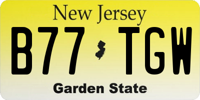NJ license plate B77TGW