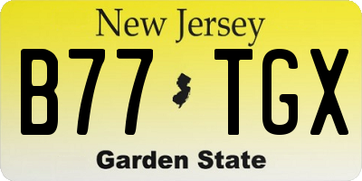 NJ license plate B77TGX
