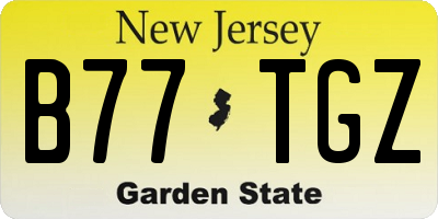 NJ license plate B77TGZ