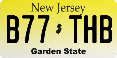 NJ license plate B77THB