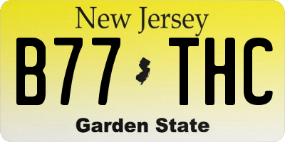NJ license plate B77THC