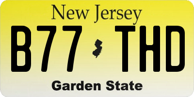 NJ license plate B77THD