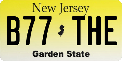 NJ license plate B77THE