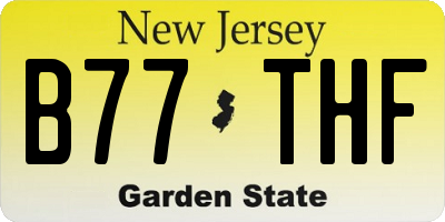 NJ license plate B77THF