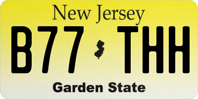 NJ license plate B77THH