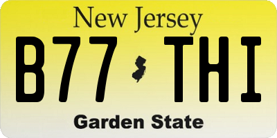NJ license plate B77THI