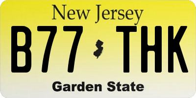 NJ license plate B77THK