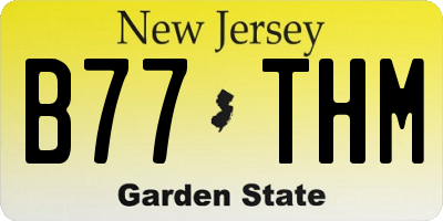 NJ license plate B77THM