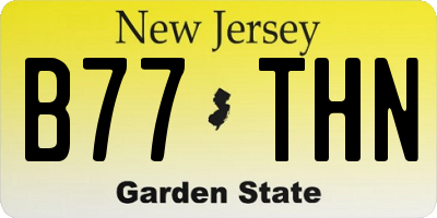 NJ license plate B77THN