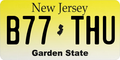 NJ license plate B77THU