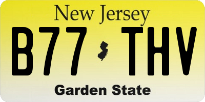 NJ license plate B77THV